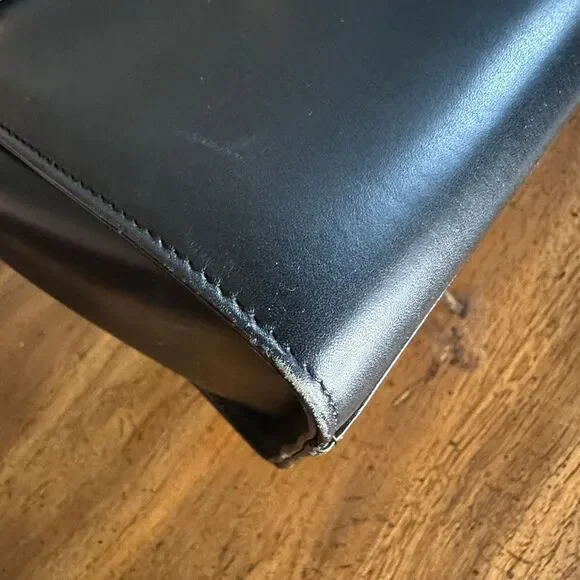 Vintage Givenchy Black Leather Top Handle 2 Way Bag - Picture 14 of 16